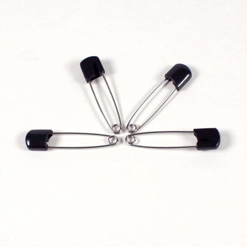 OsoCozy Cloth Diaper Nappy Pins 100 Packs - 100 Stainless Steel Safety Pins with Locking Plastic Heads. Durable, Safe and Cute 2.2 Inches Long (Black) - Image 4